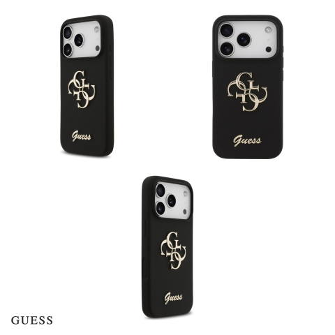 Husa Guess Silicone Big 4g Script pentru iPhone 17 Pro, Carcasa, Negru [3]