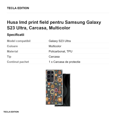 Husa Imd print field pentru Samsung Galaxy S23 Ultra, Carcasa, Multicolor [2]