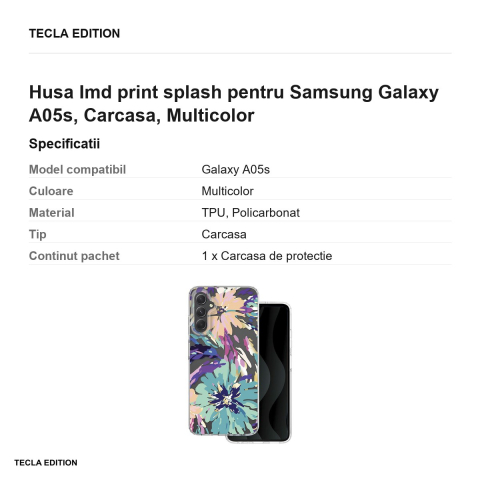 Husa Imd print splash pentru Samsung Galaxy A05s, Carcasa, Multicolor [2]
