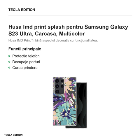 Husa Imd print splash pentru Samsung Galaxy S23 Ultra, Carcasa, Multicolor [1]