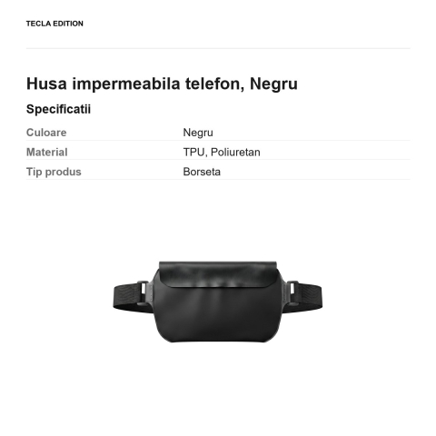 Husa impermeabila telefon pentru telefoane pana la 7", Negru [2]