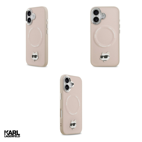 Husa Karl Lagerfeld Choupette Pin pentru iPhone 17, Carcasa magnetica, Roz [3]