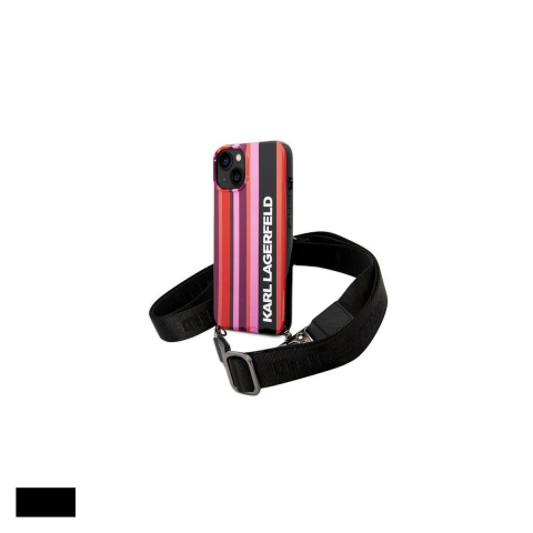 Huse telefoane - Husa Karl Lagerfeld Color Stripes pentru iPhone 14, Carcasa, Roz