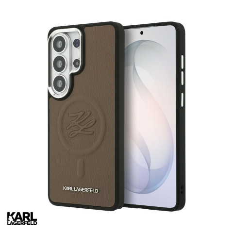 Huse si protectii pentru Samsung Galaxy S26 Ultra - Husa Karl Lagerfeld Embossed Ring Initials pentru Samsung Galaxy S26 Ultra, Carcasa magnetica, Maro