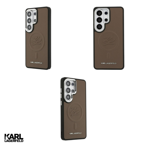 Husa Karl Lagerfeld Embossed Ring Initials pentru Samsung Galaxy S26 Ultra, Carcasa magnetica, Maro [3]