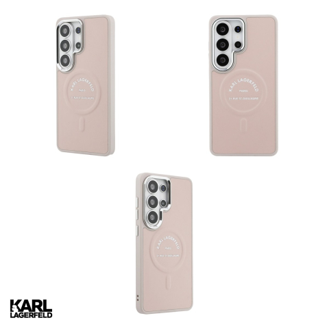 Husa Karl Lagerfeld Embossed Ring Rsg Logo pentru Samsung Galaxy S26 Ultra, Carcasa magnetica, Roz [3]