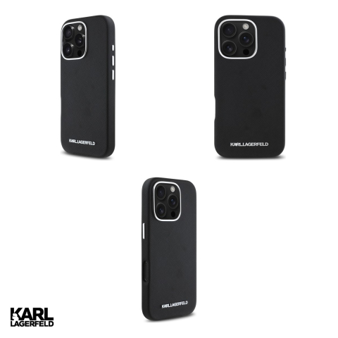 Husa Karl Lagerfeld Fw Saffiano pentru iPhone 16 Pro, Carcasa magnetica, Negru [3]