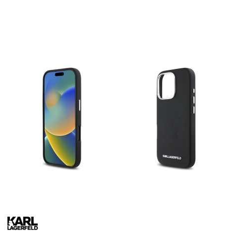 Husa Karl Lagerfeld Fw Saffiano pentru iPhone 16 Pro, Carcasa magnetica, Negru [4]