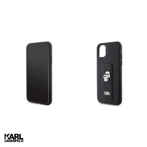 Husa Karl Lagerfeld Hc Gripstand Saffiano Kc pentru iPhone 11, Carcasa, Negru [4]