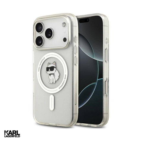 Huse si protectii smartphone - Husa Karl Lagerfeld Iml Choupette pentru iPhone 17 Pro, Carcasa magnetica, Transparent