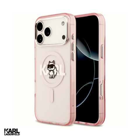 Huse si protectii smartphone - Husa Karl Lagerfeld Iml Choupette Sketch Logo pentru iPhone 17 Pro Max, Carcasa magnetica, Roz