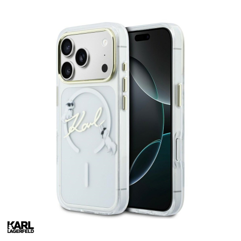 Huse si protectii pentru iPhone 17 Pro - Husa Karl Lagerfeld Iml Choupettes Karl pentru iPhone 17 Pro, Carcasa magnetica, Transparent