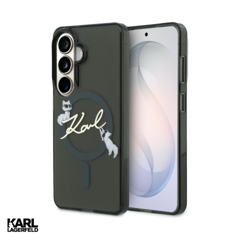 Huse si protectii pentru Samsung Galaxy S26 - Husa Karl Lagerfeld Iml Kc Script pentru Samsung Galaxy S26, Carcasa magnetica, Negru