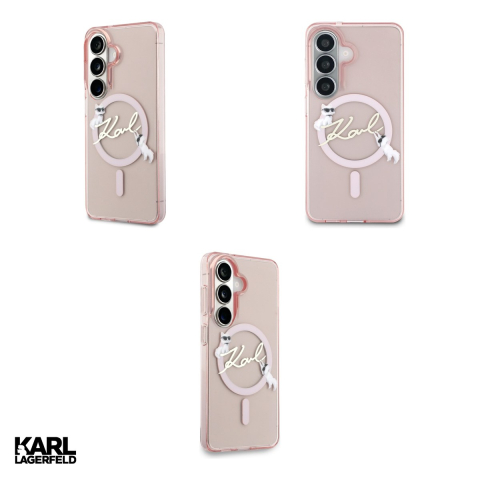 Husa Karl Lagerfeld Iml Kc Script pentru Samsung Galaxy S26, Carcasa magnetica, Roz [3]
