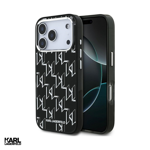 Huse si protectii smartphone - Husa Karl Lagerfeld Iml Kl Monogram pentru iPhone 17 Pro, Carcasa magnetica, Negru