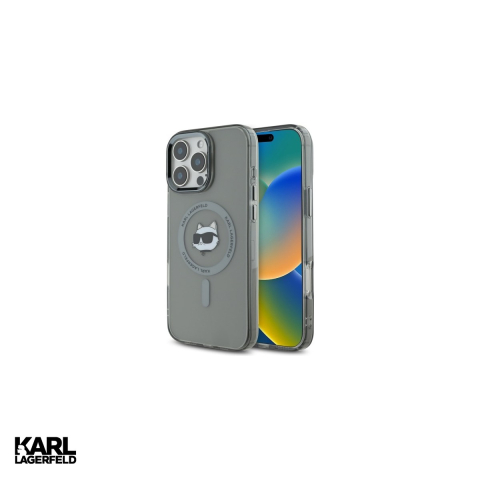Huse si protectii smartphone - Husa Karl Lagerfeld Iml Metal Choupette pentru iPhone 16 Pro Max, Carcasa magnetica, Negru