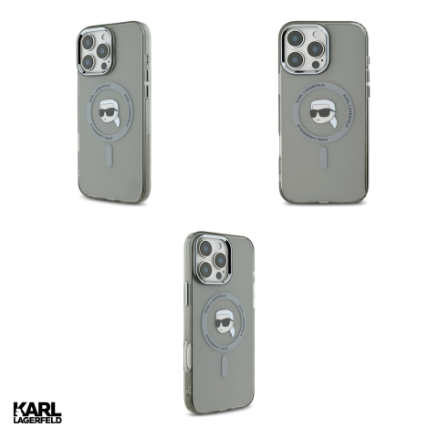 Husa Karl Lagerfeld Iml Metal Karl Head pentru iPhone 16 Pro, Carcasa magnetica, Negru [3]