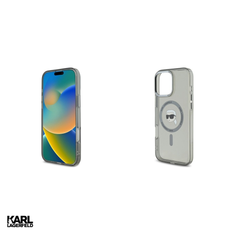 Husa Karl Lagerfeld Iml Metal Karl Head pentru iPhone 16 Pro, Carcasa magnetica, Negru [4]