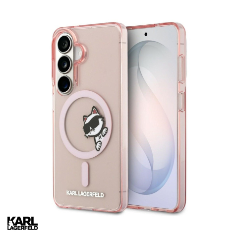 Huse si protectii pentru Samsung Galaxy S26 - Husa Karl Lagerfeld Iml Peekaboo Choupette pentru Samsung Galaxy S26, Carcasa magnetica, Roz
