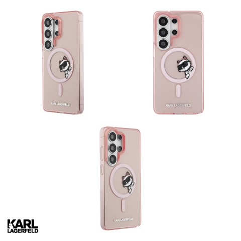 Husa Karl Lagerfeld Iml Peekaboo Choupette pentru Samsung Galaxy S26 Ultra, Carcasa magnetica, Roz [3]