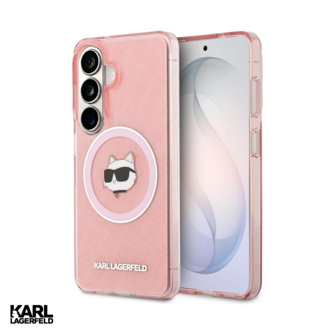Huse si protectii pentru Samsung Galaxy S26 - Husa Karl Lagerfeld Iml Repeated Choupette pentru Samsung Galaxy S26, Carcasa magnetica, Roz