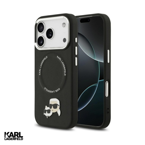 Huse si protectii smartphone - Husa Karl Lagerfeld PU Karl&Choupette heads pentru iPhone 17 Pro, Carcasa magnetica, Negru