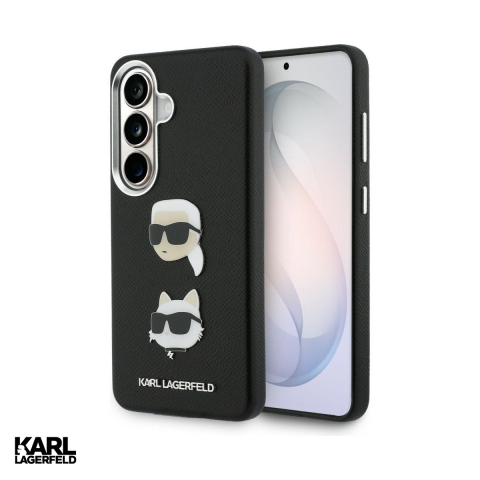 Huse si protectii pentru Samsung Galaxy S26 - Husa Karl Lagerfeld Saffiano Double Heads pentru Samsung Galaxy S26, Carcasa magnetica, Negru