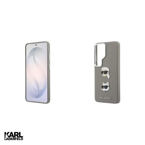 Husa Karl Lagerfeld Saffiano Double Heads pentru Samsung Galaxy S26 Ultra, Carcasa magnetica, Argintiu [4]