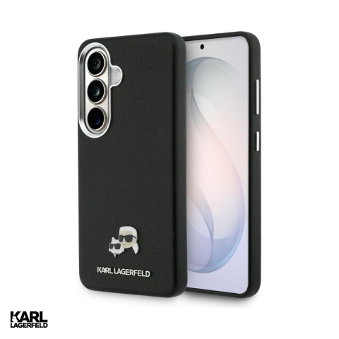 Huse si protectii pentru Samsung Galaxy S26 - Husa Karl Lagerfeld Saffiano Kc Metal Logo pentru Samsung Galaxy S26, Carcasa magnetica, Negru
