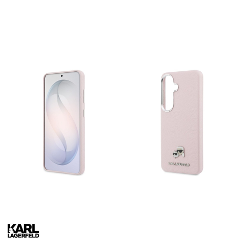 Husa Karl Lagerfeld Saffiano Kc Metal Logo pentru Samsung Galaxy S26, Carcasa magnetica, Roz [4]
