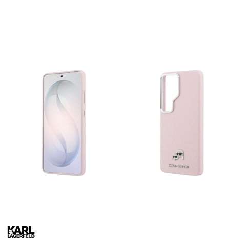 Husa Karl Lagerfeld Saffiano Kc Metal Logo pentru Samsung Galaxy S26 Ultra, Carcasa magnetica, Roz [4]