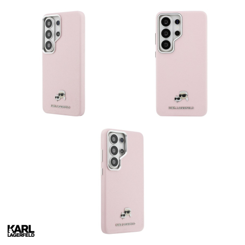 Husa Karl Lagerfeld Saffiano Kc Metal Logo pentru Samsung Galaxy S26 Ultra, Carcasa magnetica, Roz [3]