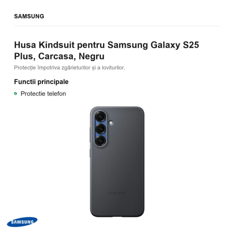 Husa Kindsuit pentru Samsung Galaxy S25 Plus, Carcasa, Negru [1]