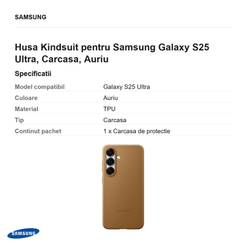 Husa Kindsuit pentru Samsung Galaxy S25 Ultra, Carcasa, Auriu [2]