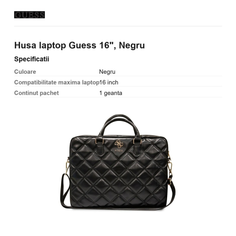 Husa laptop Guess 16", Negru [2]