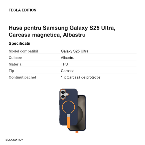 Husa Loop Thin Mag pentru Samsung Galaxy S25 Ultra, Carcasa magnetica, Albastru [2]