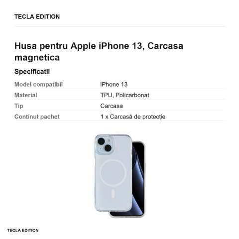 Husa Lowkey Mag pentru Apple iPhone 13, Carcasa magnetica, Alb [2]
