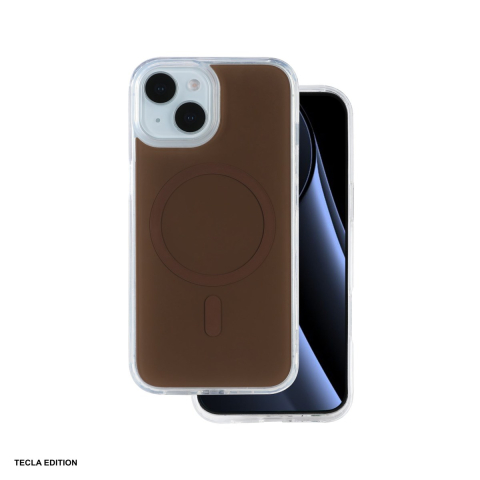 Huse si protectii pentru iPhone 15 - Husa Lowkey Mag pentru Apple iPhone 15, Carcasa magnetica, Maro