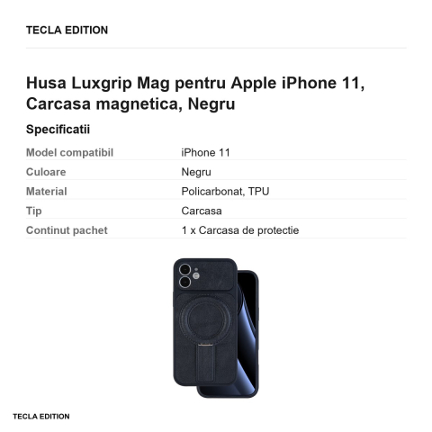 Husa Luxgrip Mag pentru Apple iPhone 11, Carcasa magnetica, Negru [2]