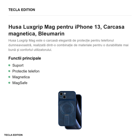 Husa Luxgrip Mag pentru iPhone 13, Carcasa magnetica, Bleumarin [1]