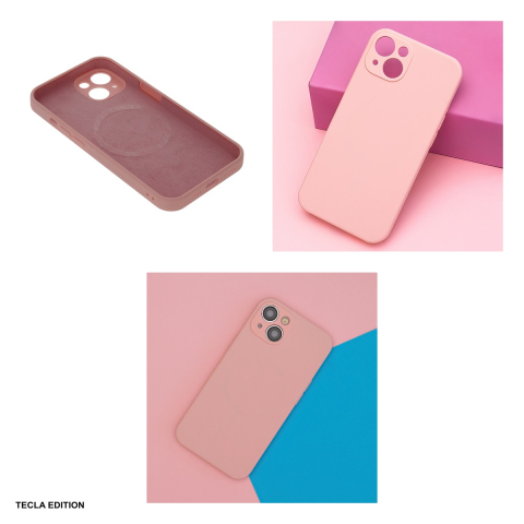 Husa Mag Invisible pastel pentru Apple iPhone 14 Pro, Carcasa magnetica, Roz [4]