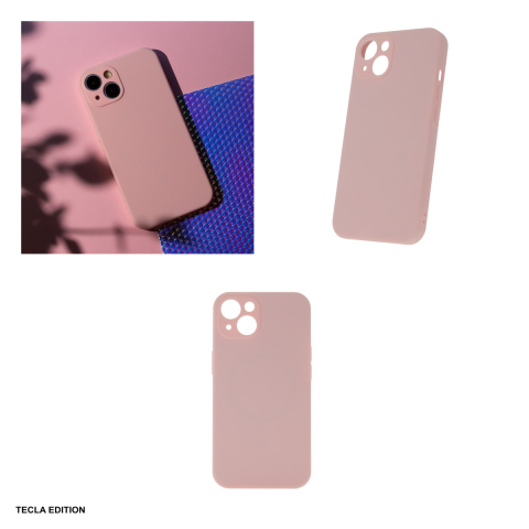 Husa Mag Invisible pastel pentru Apple iPhone 14 Pro, Carcasa magnetica, Roz [3]