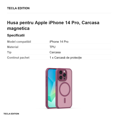 Husa Mag Matt pentru Apple iPhone 14 Pro, Carcasa magnetica [2]