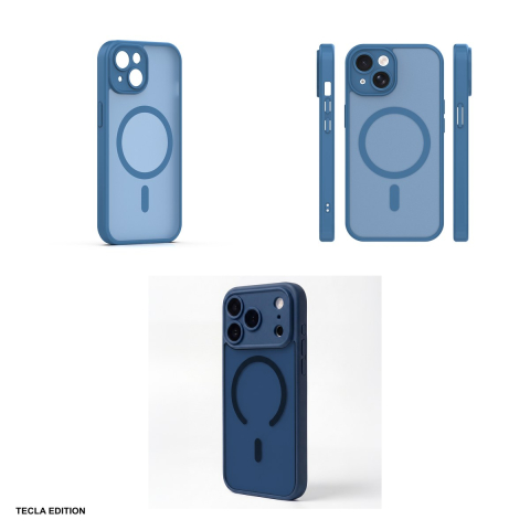 Husa Mag Matt pentru Apple iPhone 15, Carcasa magnetica, Albastru inchis [3]
