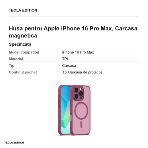 Husa Mag Matt pentru Apple iPhone 16 Pro Max, Carcasa magnetica [2]
