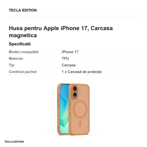 Husa Mag Matt pentru Apple iPhone 17, Carcasa magnetica, Maro [2]