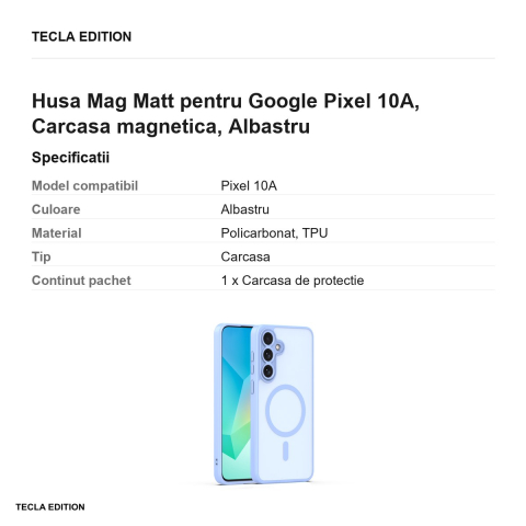 Husa Mag Matt pentru Google Pixel 10A, Carcasa magnetica, Albastru [2]