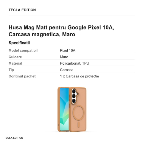 Husa Mag Matt pentru Google Pixel 10A, Carcasa magnetica, Maro [2]