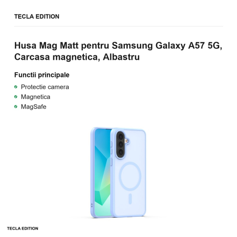 Husa Mag Matt pentru Samsung Galaxy A57 5G, Carcasa magnetica, Albastru [1]
