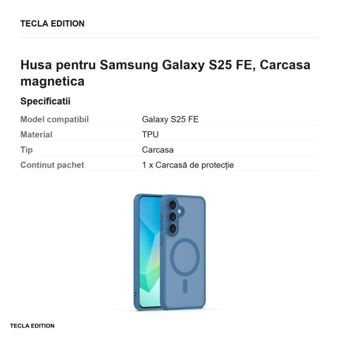 Husa Mag Matt pentru Samsung Galaxy S25 FE, Carcasa magnetica, Albastru inchis [2]